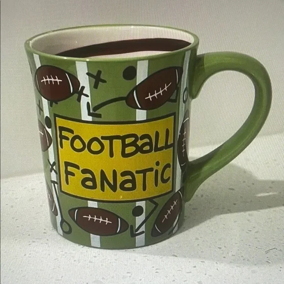 Green Football Fanatic Mug - Picture 1 of 3